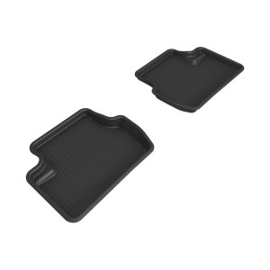 Mitsubishi Lancer Floor Mat Set - Rear - 3D MAXpider - KAGU - Black - `08-`17
